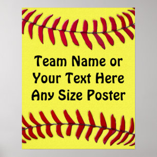 Elke grootte persoonlijke SOFTBALL-Posters, JOUW T Poster