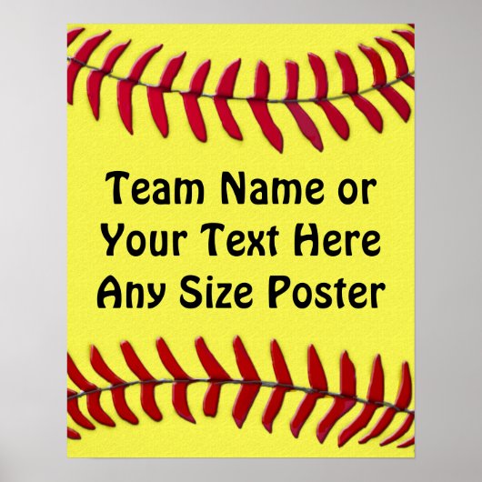 Elke grootte persoonlijke SOFTBALL-Posters, JOUW T Poster (Voorkant)