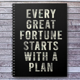 Elke grote fortuin Motivatie quote Notitieboek