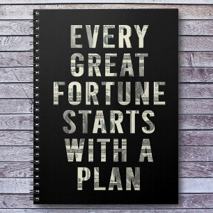 Elke grote fortuin Motivatie quote Notitieboek