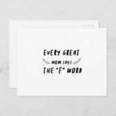 Elke grote moeder zegt het "F"-woord grappig Gezeg Briefkaart (Voorkant / Achterkant)