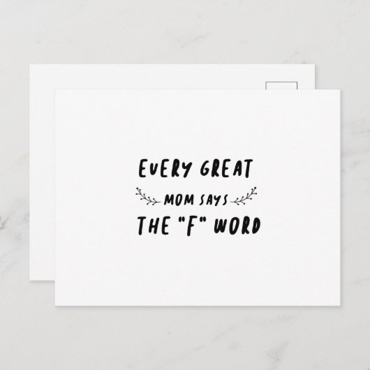 Elke grote moeder zegt het "F"-woord grappig Gezeg Briefkaart (Voorkant / Achterkant)