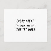 Elke grote moeder zegt het "F"-woord grappig Gezeg Briefkaart (Voorkant)
