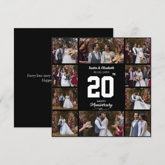 Elke Happy Jubileum 10 Fotocollage Feestdagenkaart (Voorkant / Achterkant)