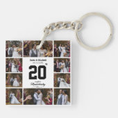 Elke Happy Jubileum 10 Fotocollage Sleutelhanger (Achterkant)