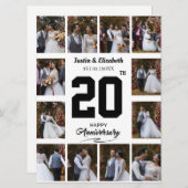 Elke Happy Jubileum 12 Fotocollage Aankondiging (Voorkant / Achterkant)