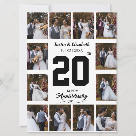 Elke Happy Jubileum 12 Fotocollage Aankondiging (Voorkant)