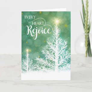 Elke Heart Rejoice Winter Pine Religieuze Feestdagen Kaart