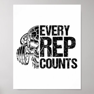 Elke Herhaling Telt Gewichtheffer Bodybuilding Lic Poster