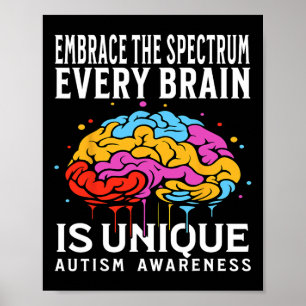 Elke Hersenen Is Uniek Autisme Bewustzijn Kinderen Poster