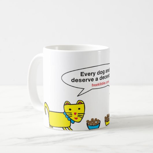 "Elke hond en kat" Mok (Voorkant links)