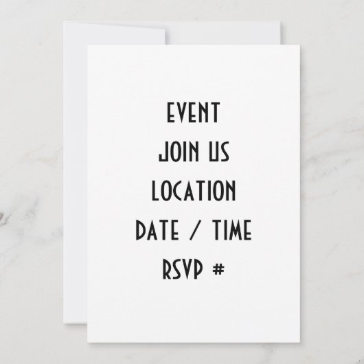 ELKE HUISPARTY OF FEESTJE UITNODIGING (Achterkant)