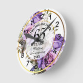 Elke Huwelijk Gouden Lijst Paarse Rozen Jubileum  Ronde Klok (Hoek)