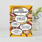 Elke huwelijksverjaardag Leuk Retro stripboek Kaart (Staand voorkant)