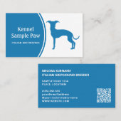 Elke Italiaanse kleur: Greyhound Dog Silhouette Visitekaartje (Voorkant / Achterkant)