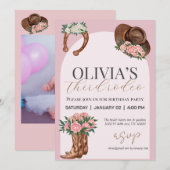 Elke jaar western cowgirl foto verjaardag kaart (Voorkant / Achterkant)