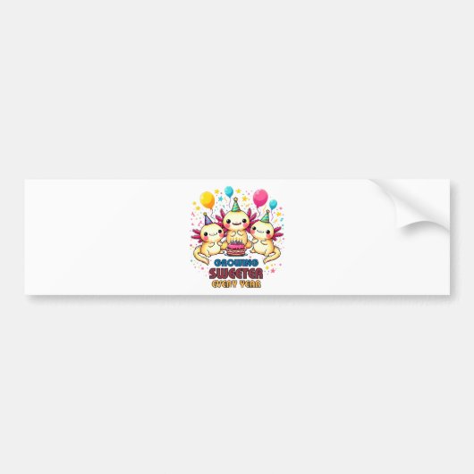 Elke jaar zoeter wordend bumpersticker (Voorkant)