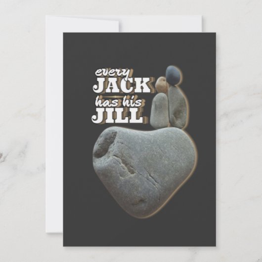 Elke Jack heeft zijn Jill - Love Rules Stone Art Feestdagenkaart (Voorkant)