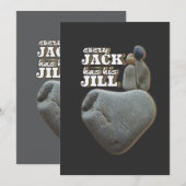 Elke Jack heeft zijn Jill - Love Rules Stone Art Feestdagenkaart (Voorkant / Achterkant)