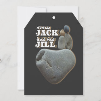 Elke Jack heeft zijn Jill - Love Rules Stone Art Feestdagenkaart