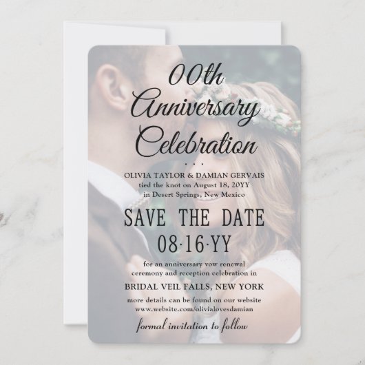 ELKE Jubileum 2 Foto Elegant Script Overlay Save The Date (Voorkant)