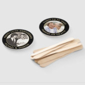 ELKE Jubileum 2 foto Elegant Zwart & Goud Rond Handwaaier (Niet-gemonteerd)