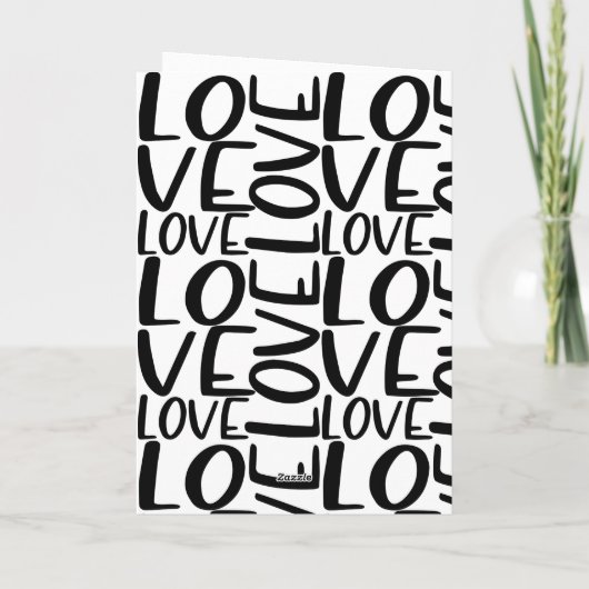 Elke Jubileum Black Love Text Heart Foto Kaart (Achterkant)