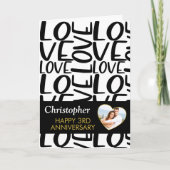 Elke Jubileum Black Love Text Heart Foto Kaart (Voorkant)