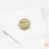ELKE Jubileum Cheers Zwart en Goud Nep Folie Ronde Sticker (Envelop)