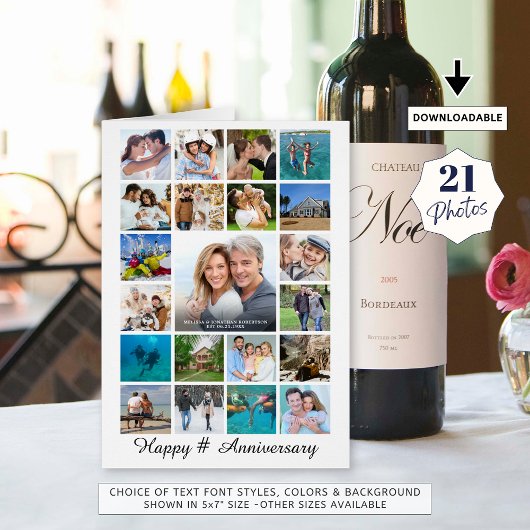 Elke Jubileum Foto Collage 21 Foto's Aangepaste au