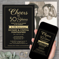 ELKE Jubileum Gelukwensen Elegante Zwarte & Gouden