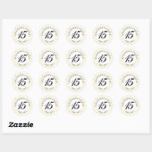 Elke Jubileum Gold Hearts Confetti Ronde Sticker (Vel)
