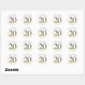 Elke Jubileum Gold Hearts Confetti Ronde Sticker (Vel)