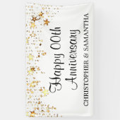 Elke Jubileum Gold Stars Foto aangepast Spandoek (Verticaal)