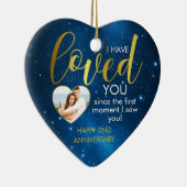 Elke Jubileum Love Heart Photo Template Keramisch Ornament (Rechts)