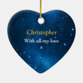 Elke Jubileum Love Heart Photo Template Keramisch Ornament (Achterkant)