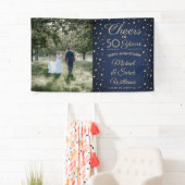 ELKE Jubileum Proost Foto Navy Blauw en Goud Spandoek (Insitu)