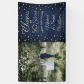 ELKE Jubileum Proost Foto Navy Blauw en Goud Spandoek (Verticaal)