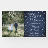 ELKE Jubileum Proost Foto Navy Blauw en Wit Spandoek (Horizontaal)