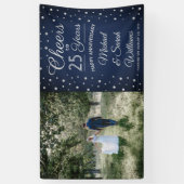 ELKE Jubileum Proost Foto Navy Blauw en Wit Spandoek (Verticaal)