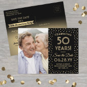 ELKE Jubileum Save the Date 1 Foto Zwart & Goud Uitnodiging Briefkaart