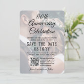 ELKE Jubileumfeest 2 Foto- en QR-code-overlay Save The Date (Staand voorkant)