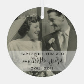 Elke jubileumjaar Kerst Huwelijk Foto Glas Ornament (Achterkant)