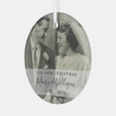 Elke jubileumjaar Kerst Huwelijk Foto Glas Ornament (Voorkant links)