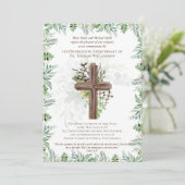 Elke jubileumuitnodiging voor wijding rustiek hout (Staand voorkant)