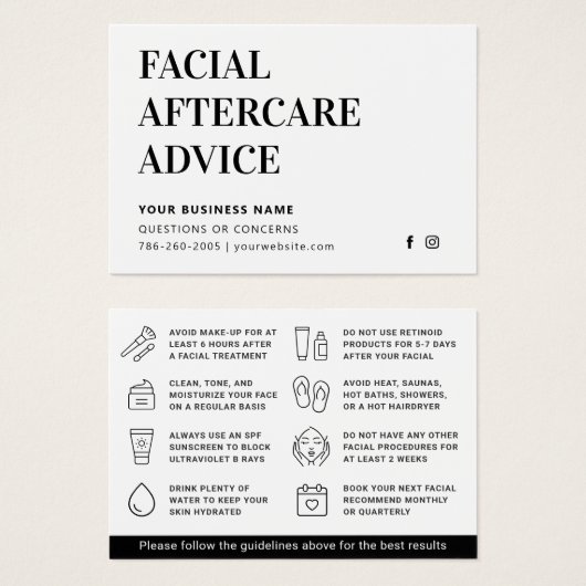 Elke Kaart voor kleurloos nazorgadvies (Voorkant /achterkant)