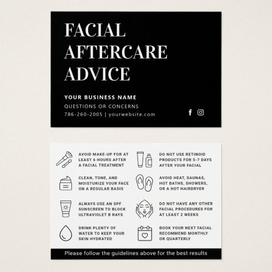 Elke Kaart voor kleurloos nazorgadvies (Voorkant /achterkant)