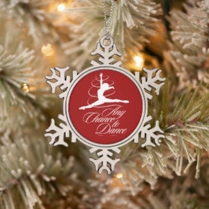 Elke kans op danssnorren voor kerstmis tin sneeuwvlok ornament