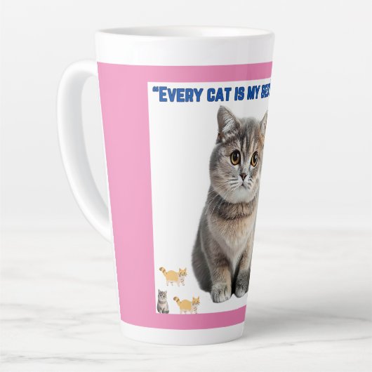 elke kat is mijn beste vriend latte mok (Linkerhoek)