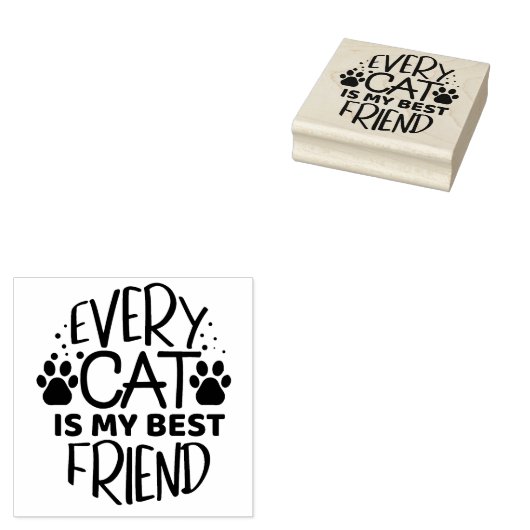 Elke kat is mijn beste vriend rubberstempel (Gestempeld)